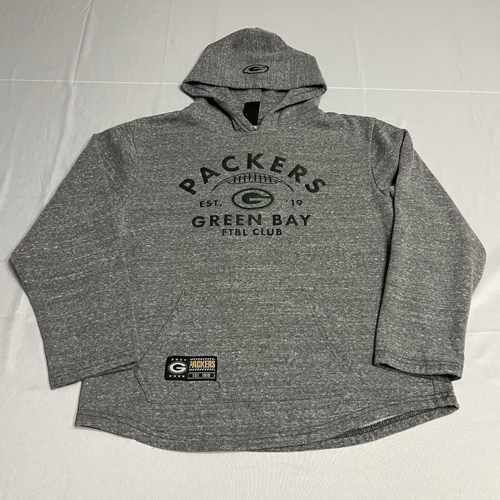 NFL Greenbay Packers Pullover Hoodie Sweater Youth XL 18-20 Gray